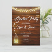 Hout en lights Rustisch Verloving Kaart (Staand voorkant)