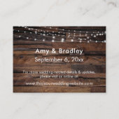 Hout- en lights Wedding-accommodatie Informatiekaartje (Achterkant)