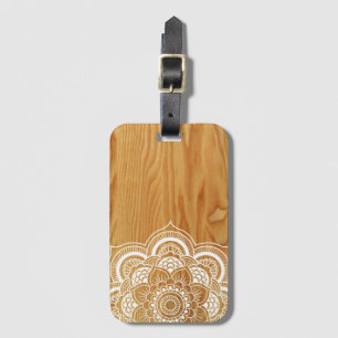 Hout en Mandala Bagagelabel