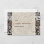 Hout en perkament Brown RSVP met enveloppen (Achterkant)