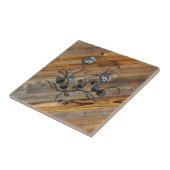 Hout en Rozen Tegeltje (Zijkant)
