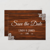 Hout en Rustic Wedding Save the Date Kaart (Voorkant / Achterkant)