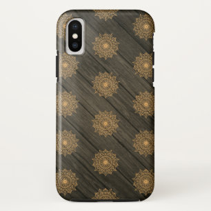Hout en Sierpatroon iPhone X Hoesje