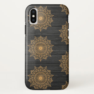 Hout en Sierpatroon iPhone X Hoesje