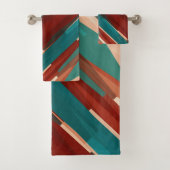 Hout en turkoois bad handdoek (Insitu)