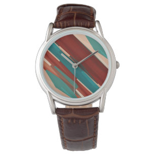 Hout en turkoois horloge