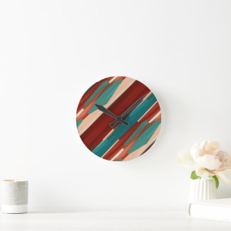 Hout en turkoois ronde klok