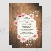 hout en Waterverf Pastel Flowers Weddenschap I Kaart (Voorkant / Achterkant)