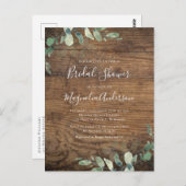 Hout Eucalyptus Bridal Showuitnodiging Briefkaart (Voorkant / Achterkant)