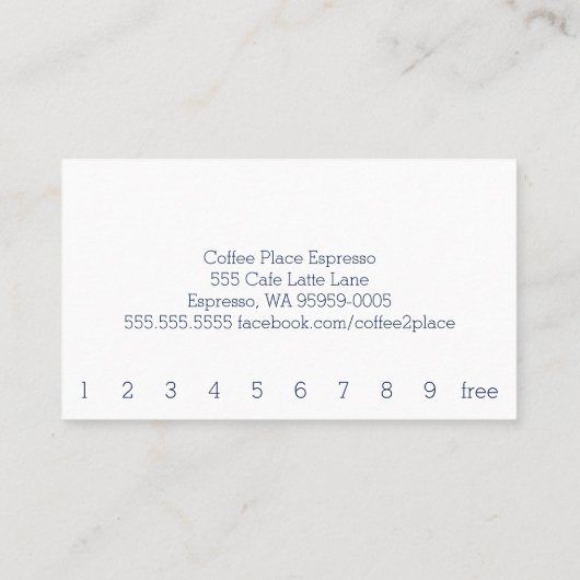 Hout Floor Simple Loyalty Coffee PunchCard Sepia (Achterkant)