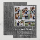Hout Foto Collage Love and Bedankt Wedding (Voorkant / Achterkant)