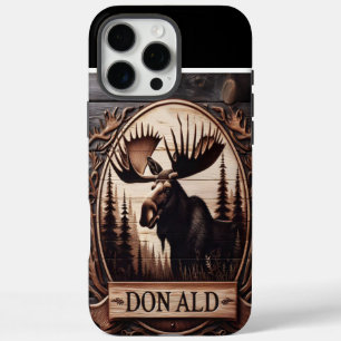 Hout gesneden Moose Crest iPhone 16 Pro Max Hoesje