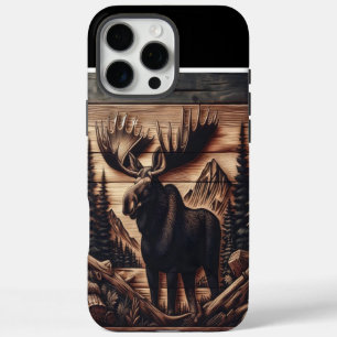 Hout gesneden Moose in het wild iPhone 16 Pro Max Hoesje