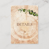 Hout Gesneden plak groen Bruiloft Details QR-code Informatiekaartje (Voorkant)