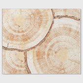 Hout gesneden plak rustieke bruiloft cadeaupapier (Vlak)