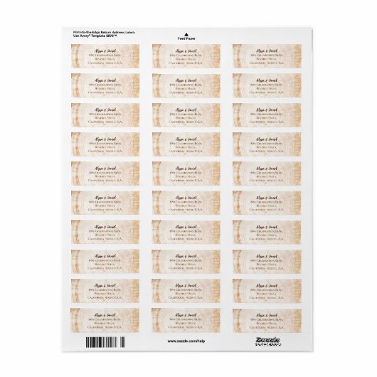 Hout graan boom schors rustieke bruiloft Custom Sc Etiket (Full Sheet)