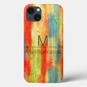 Hout Graan Monogram iPhone 13 Hoesje