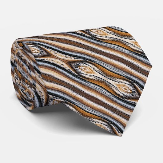 Hout Grain Knot Pattern Stropdas (Opgerold)