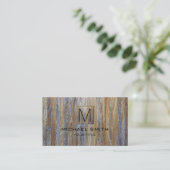 Hout Grain Professional Elegant Monogram #23 Visitekaartje (Staand voorkant)