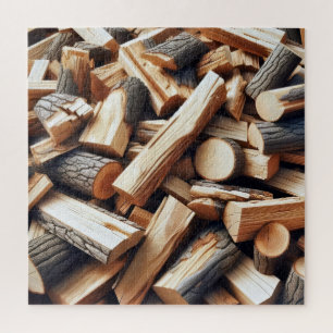 Hout hakken legpuzzel