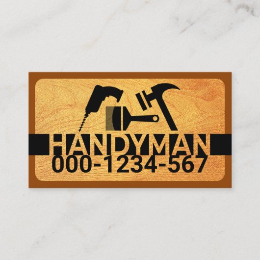 Hout Handyman Gereedschap Signage Visitekaartje (Voorkant)