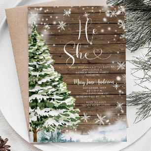 Hout Hij of Zij Evergreen Winter Geslacht Onthulle Kaart