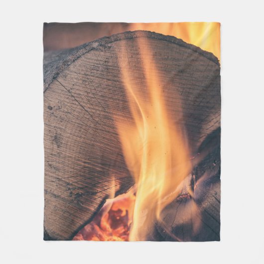 Hout in brand fleece deken (Voorkant)