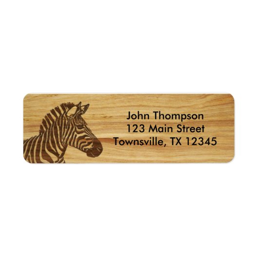 Hout Inlay Zebra Etiket (Voorkant)