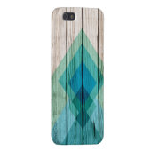 Hout iPhone 5 hoesje chevron geometrische munt (Achterkant Rechts)