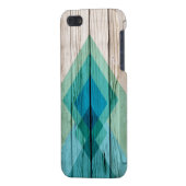 Hout iPhone 5 hoesje chevron geometrische munt (Achterkant Links)