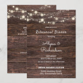 Hout, kant en taarlicht, repetitief diner kaart (Voorkant / Achterkant)