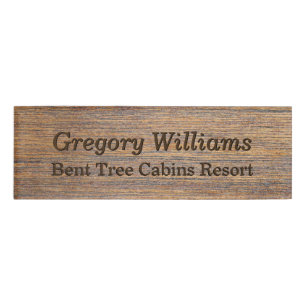 Hout Kijk uit Bedrijfs de Naam van de Werknemer Ma Naambadge