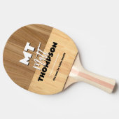 Hout kleur Ping Pong Paddle met Naam Tafeltennisbatje (Zijkant)