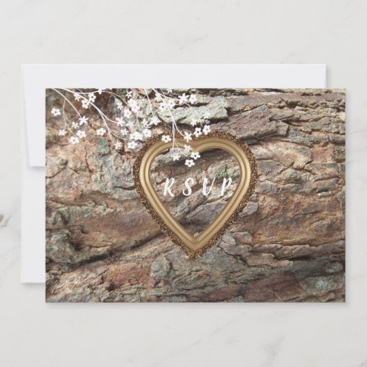 Hout, Landelijke Rustieke, Aangepaste RSVP, Reacti Kaart (Voorkant)