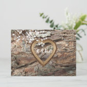 Hout, Landelijke Rustieke, Aangepaste RSVP, Reacti Kaart (Staand voorkant)