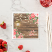 Hout, lantaarn en koraalbloem servet (Insitu)