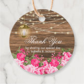 Hout, lantaarn en roze bloemen - Hartelijk dank Bedankjes Labels (Voorkant)