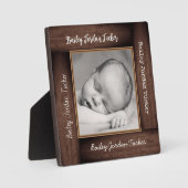 Hout Lijst Aangepaste naam Vierkant Afbeelding Lij Fotoplaat (Voorkant)