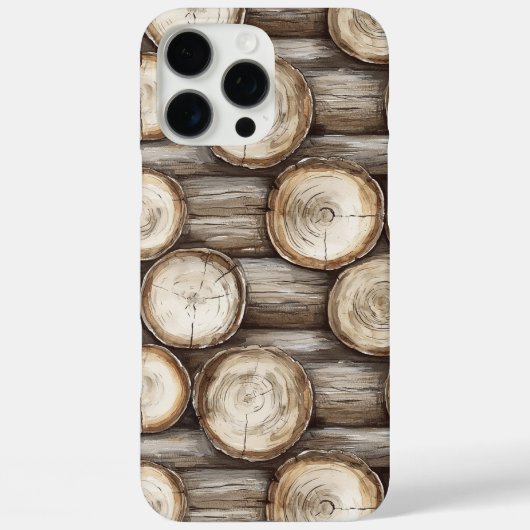 Hout Log Cabin Kerstmis Case-Mate iPhone Case (Achterkant)