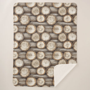 Hout Log Cabin Kerstmis Sherpa Deken