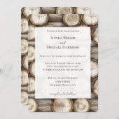 Hout Log Cabin Wedding Kaart (Voorkant / Achterkant)