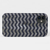 Hout marineblauw zigzag patroon Case-Mate iPhone case (Achterkant (horizontaal))