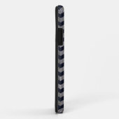 Hout marineblauw zigzag patroon Case-Mate iPhone case (Achterkant/rechts)