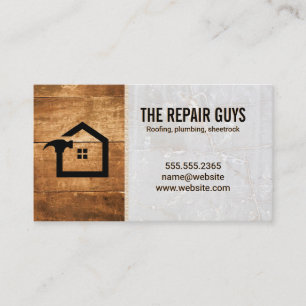 Hout Marmer Logo Huis Reparatie Visitekaartje