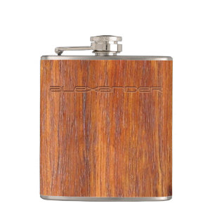 Hout met aangepaste gegraveerde naam heupfles