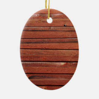 Hout met antiek patina keramisch ornament