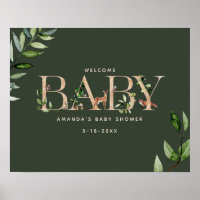 Hout met Baby shower van bosdieren Welkomstwoord