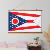 Hout met wandtapijt met vlag van Ohio, VS Hangend Wandkleed (Slaapkamer)