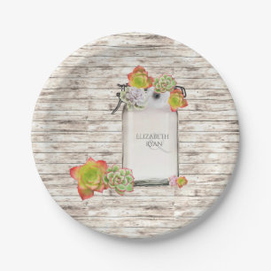 Hout, Metselwerkpot, Succulenten, Trouwen, Op Maat Papieren Bordje