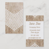 Hout minimalistisch chevron visitekaartje (Voorkant / Achterkant)